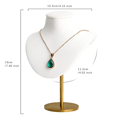 GemeShou White necklace holder stands for girls, Velvet hanging jewelry organizer, Metal necklace display stands for selling【White-Height 7.48 inch】 - Thumbnail 4