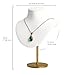 GemeShou White necklace holder stands for girls, Velvet hanging jewelry organizer, Metal necklace display stands for selling【White-Height 7.48 inch】