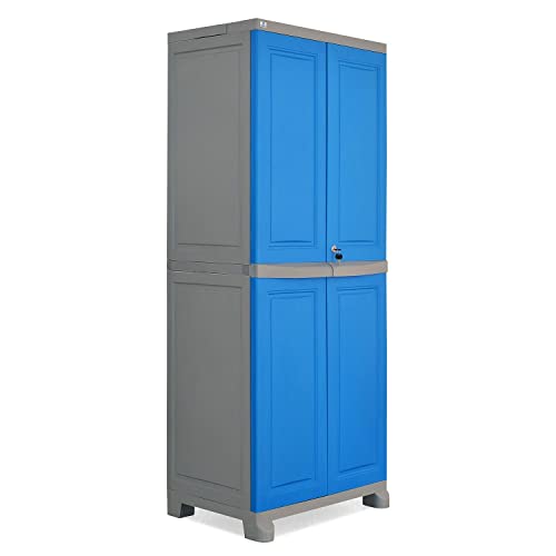 Image of Nilkamal Freedom Big 1 (FB1) Plastic Wardrobe for Storage|3-Year Warranty|Clothes Organizer|Shelves|Cupboard|Almirah for Home, Living Room, Bed Room|Adult & Kids|Deep Blue and Grey
