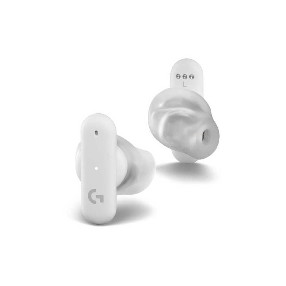 Logitech G FITS True Wireless Gaming Earbuds, Custom Moulded Fit, LIGHTSPEED + Bluetooth, Four Beamforming Microphones, PC, Mac, PS5, PS4, Mobile, Nintendo Switch - White