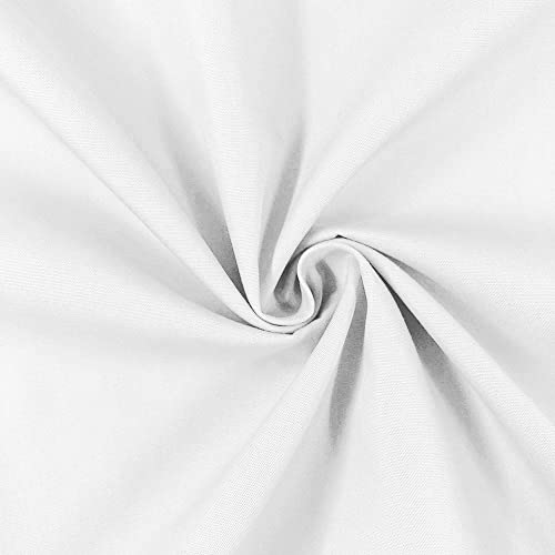 Premium 100% Cotton Percale Fabric by the Yard - Solid White Woven, Ideal for Crafting & Home Décor, 36 x 44 Inches