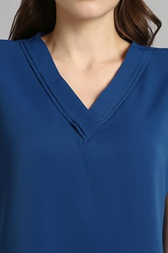 Image of Van Heusen Women's Polyester Regular Fit Half Sleeve V Neck Formal Top
