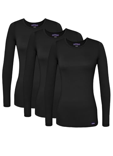 Sivvan Scrubs for Women - Long Sleeve Comfort Underscrub Tee 3-Pack