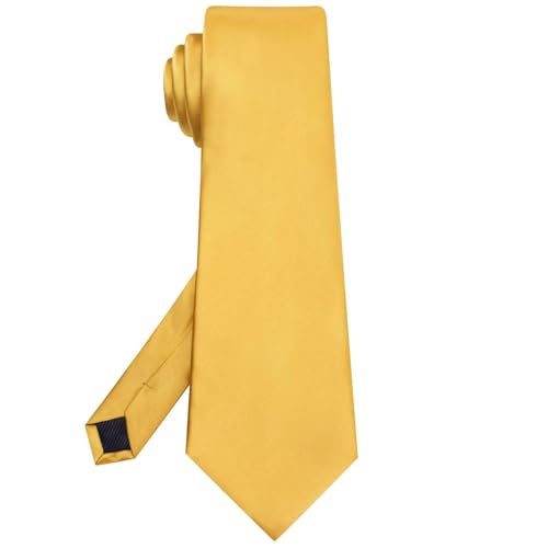 Image of Hi-Tie Men's Extra Long Solid Satin Tie Set 63 Inch /70 Inch Formal Necktie