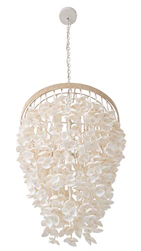 KOUBOO Seashell Ceiling Chandelier, Modern & Clamrose Shells Chandeliers & Ceiling Lights - Farmhouse, Crystal Fixtures for Bedrooms, Dining Rooms, Living Spaces, White - Image 8
