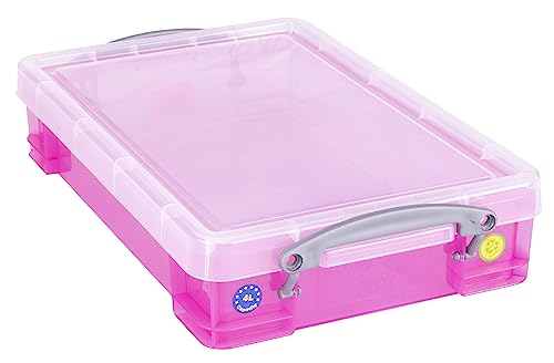 Really Useful Plastic Storage Box 4 Litre Transparent Pink