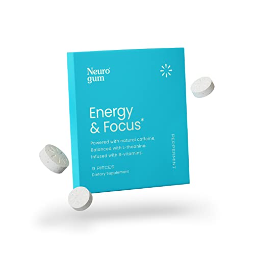 Neurogum | Nootropic Energy Caffeine Gum | 40Mg Caffeine + 60Mg L-Theanine + B Vitamins For Energy And Focus | Sugar Free + Vegan + Keto | Caffeine Supplement For Adults Mint Flavor (54 Gums) #TOP1