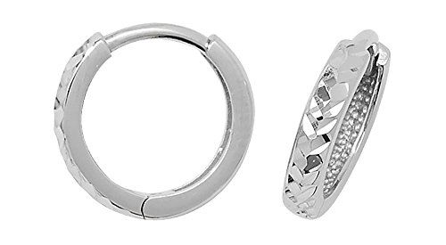 Boucles d'oreilles or blanc 375/1000 pour femme élégante 9mm*9mm WJS113649KW