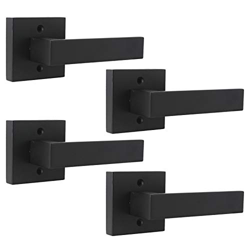 Probrico Matte Black Square French Doors Half-Dummy...