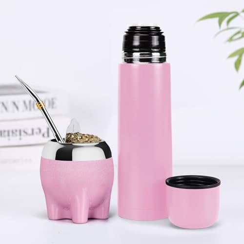 Miniatura 6 de Cuopru Juego De Tazas 5 En 1 De Yerba Mate, Incluye Calabaza De Acero Inoxidable Estrellas Con Purpurina, Bonito Estilo Elefante , Pajita De Bombilla Y Juego De Moldeador De Té, 5.5 Onzas