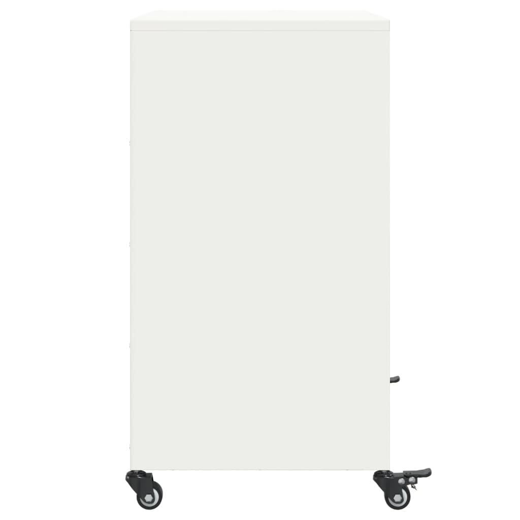 vidaXL Buffet, Armoire avec Porte, Placard avec Rangement, Organisateur de Salle de Séjour Salon Maison Intérieur, Blanc 68x39x72 cm Acier