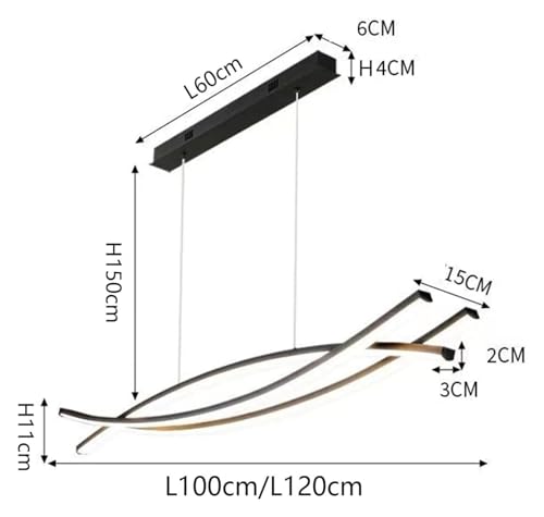 Plafonnier salon dimmable avec lampe télécommandée pour table repas