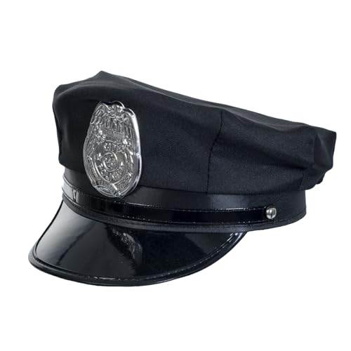 Vonokee Men Police Costume Hat, Adjustable Cop Cosplay Hat, Adult Police Accessory