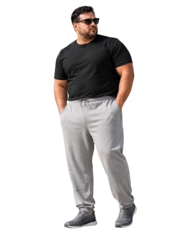 Image of KART BLACK Plus Size Track Pants for Men | Plain Track Pant | Casual Fit Comfortable Track Pant (Pack of 1)