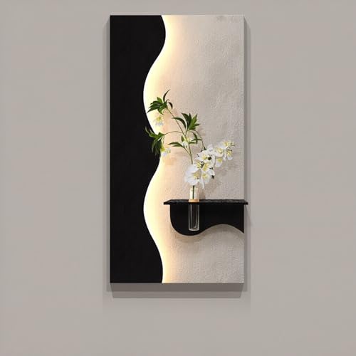 Tableau décoratif pour salon lumineux : art LED 3D texture grès B