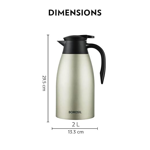 Image of Oyster- Stainless Steel 2 L Teapot with Handle | Double Wall Vacuum Insulated Thermosteel Carafe | BPA Free Jug for Tea /Coffee & Juice 24 Hours Hot & Cold [Silver]