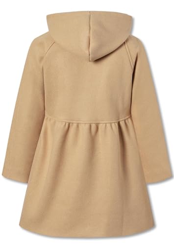 Betusline Girls' Dress Coat, Kids Hoodie Wool Blend Coats Fall Winter Outerwear Peacoat,2-14 Years2