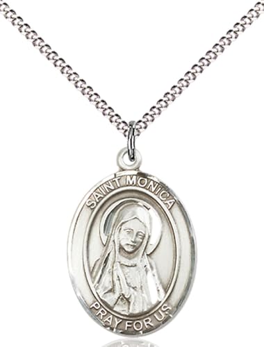 F A Dumont Sterling Silver St. Monica Pendant with 18