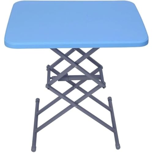 aelah スタンディングデスク 卓上 昇降デスク 小さめ ?量 高さ調整可能 折りたたみ収納 組み立て不要 昇降式 座位・立位両用 スタンディングデスク PE板+鋼管製で、長持ちします 昇降デスク (ブルー)