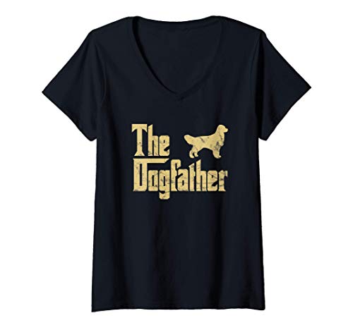 Mujer Golden Retriever Perro Gracioso Dogfather Camiseta Cuello V