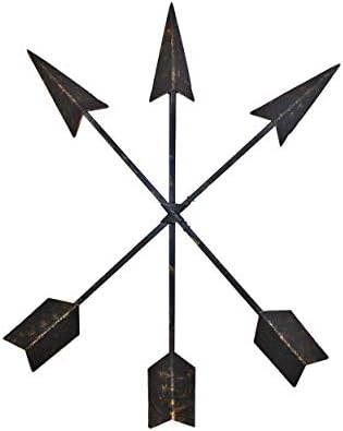 Large 3-Set Arrow Wall Decor | Rustic 15" Cast Iron Metal Arrows Bound with Wire by Wallcharmers