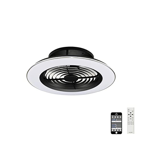 Plafón Ventilador LED ALISIO Ø63cm Mantra Iluminacion Negro con Mando y APP