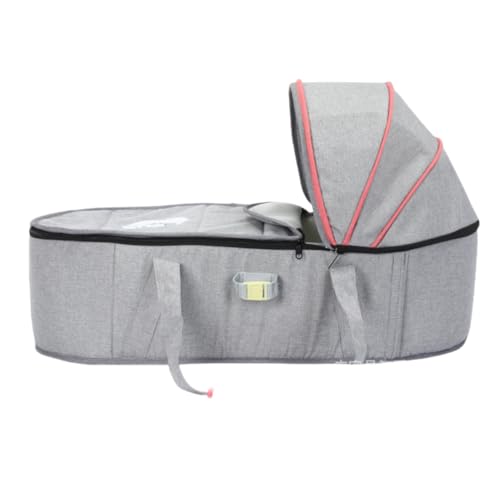Deerou 便利な携帯型折りたたみ式ベビーベッド、屋内外用に適した多機能ベビー用寝具、赤ちゃんの旅行に最適な開けると安心の新生児用ベビーバスケット、折りたたみ式で持ち運び簡単 (グレー)