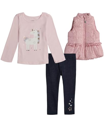 Catálogo de Chalecos para Niña para comprar online. 45 Conjunto de chaleco de 3 piezas para niñas, Rosado/Negro, 5