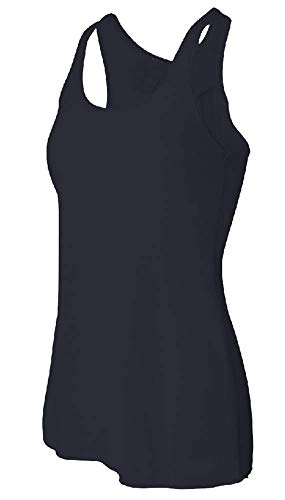Joe's USA - Ladies 3.7 oz. Flowy Racerback Tank in 21 Colors-S Midnight