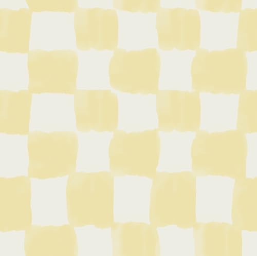 Mr. Kate RoomMates Tess Watercolor Checker Pale Yellow Peel and Stick Wallpaper, Vinyl, 20.5-in x 18-ft by Mr. Kate - Used condition - US$28.56