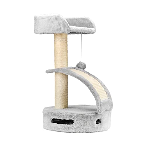 AQPET Rascador Panamá de 58 cm con caseta para Gatos, árbol Parque de Juegos para Gatos, Color Gris