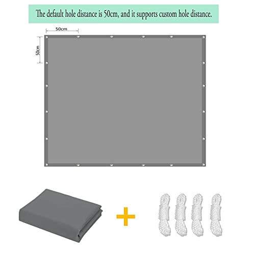 Toldo vela rectangular impermeable con cuerdas de tensión para jardín 8