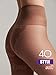 Conte French Cut Semi Opaque Push Up Lace Control Top Slimming Pantyhose Tights Style 40 Den, Tan (Bronz), Small