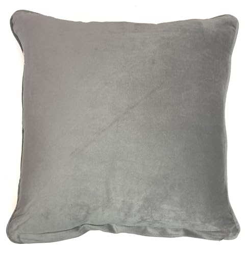 Rapport home Piped Velvet Square Reversible Cushion Cover 43 x 43cm Ochre and Silver, 45 x 45 cm (Pack of 1) - Image 2