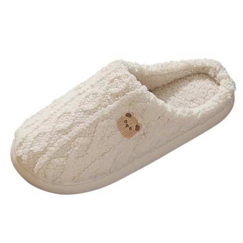 Pantuflas de felpa suaves y mullidas para mujer, para Halloween, invierno, cálidas, pantuflas de fieltro para mujer, cerradas, cómodas, ligeras, cómodas, antideslizantes, forradas, zapatillas