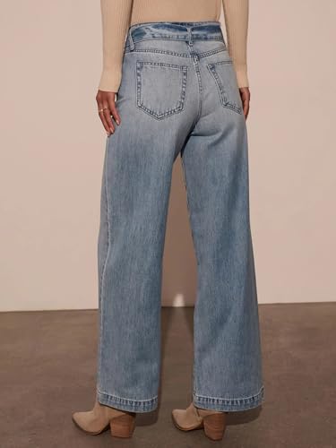Conshvi Women's Wide Leg Boyfriend Jeans Straight Leg Denim Pants High Waisted Baggy Jeans Casual Loose Jeans4