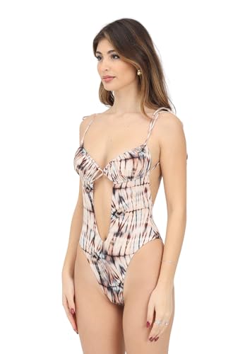 Monokini Me-Fui Abstrait Beige : Le Maillot Échancré Idéal contre les Marques