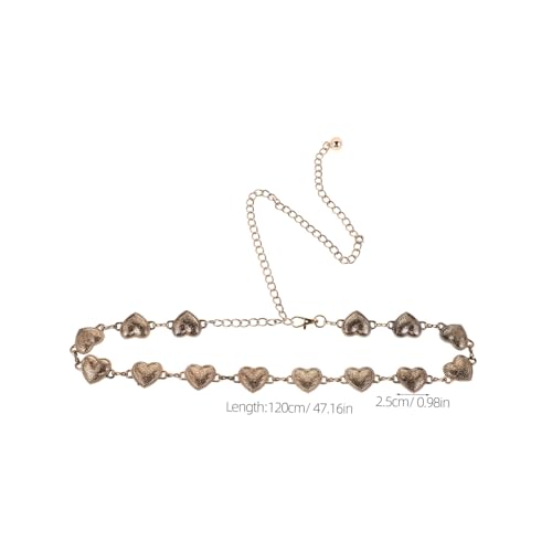 Vintage Heart Pendant Waist Chain Belt for Women Metal Waistband Jewelry Summer Festival Accessory Fashionable Body Chain for Dresses and Pants2
