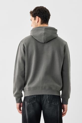 Image of SNITCH Men Casual Jacket| Regular Fit Full Sleeve Hooded Printed Graphic Style | Soft Cotton Blend Fleece Pullover with Kangaroo Pocket for Winter Wear