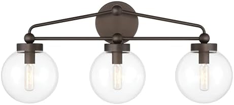 Minka Lavery 2973-860 Stella 3 Light 24" Wide Bathroom Vanity Light - Dark Bronze with Clear Glass