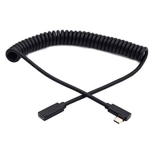 cablecc Cable en espiral para teclado tipo C tipo C macho a hembra, extensión de alimentación y cable de datos