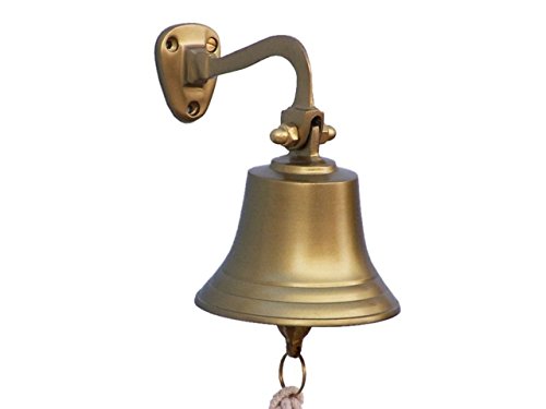Antique Brass Finish Hanging Ship's Bell 6