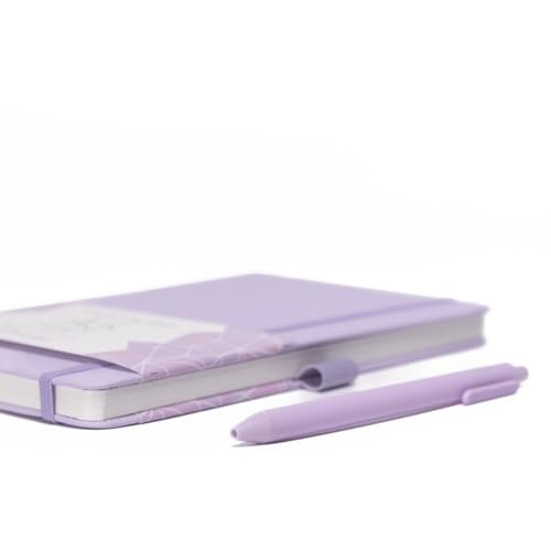 Image of Kitabby VIVID Notes A5 Hard Bound Notebook with Pen - Lilac | Elastic Band & Pen Loop, 192 Pages, 80gsm Natural Shade Paper, Polymer Coated Paper Cover