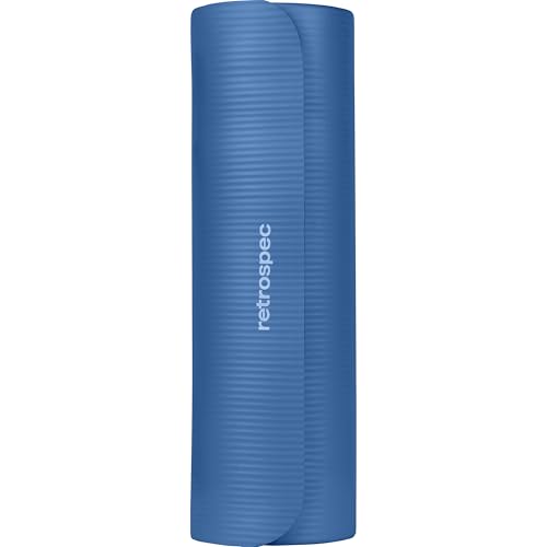 Retrospec Solana Yoga Mat 1" Thick w/Nylon Strap for Men & Women - Non Slip Exercise Mat for Home Yoga, Pilates, Stretching, Floor & Fitness Workouts - Denim Blue by Retrospec - Image 2