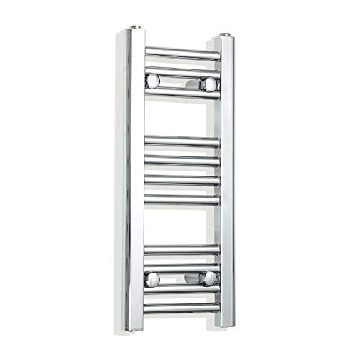 Image of Companyblue 300mm Wide Chrome Heated Towel Rail Radiator Flat Ladder for Stylish Bathroom (300 x 600 mm)