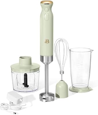 2-Speed Immersion Blender with Chopper by Drew Barrymore (Sage Green)