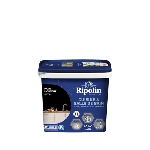 RIPOLIN - Peinture Intérieure Cuisine et Bain – Murs, Boiseries & Radiateurs - Adapté Pièces Humides - Effet Perlant - Lessivable - Haute Résistance -...