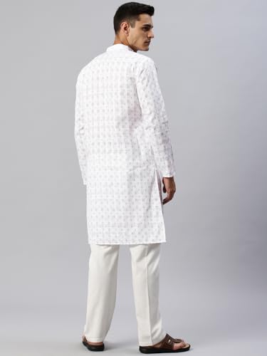 Image of Majestic Man Men's Cotton Regular Fit Ethnic Motifs Printed Long Kurta