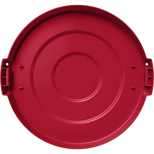 Image of SPARTA Bronco Lid for 10 Gal. Trash Can, Durable, Food-Safe, NSF and HACCP-Compliant, Lid for Commercial Use (Container Sold Separately - Fits Bronco Only), Polyethylene, 10 Gallon, Red (Pack of 6)