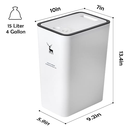 Image of XPIY Trash Can with Lid, 3 Pack 4 Gallons /15 Liters Garbage Can